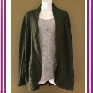 Open Front Cable Knit Cardigan